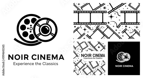 Noir cinema film classic movie graphics.