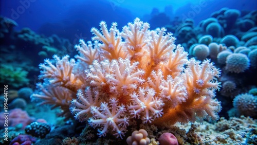 Obraz na płótnie Soft coral polyps sway in ocean current