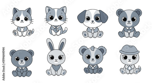 A charming cartoon bear cub wearing a suit, conveying a sense of playful ambition and professionalism, ideal for marketing materials or children's con