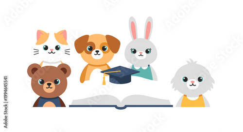 A cheerful cartoon bear peeks out, conveying warmth and approachability. Perfect for children’s content, branding, or illustrating a welcoming message