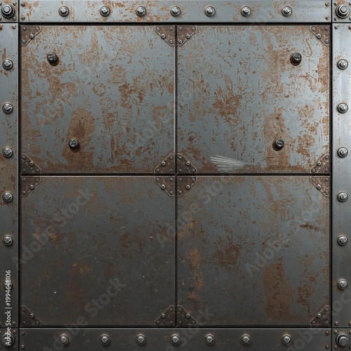 Rusty Metal Panels Seamless Texture Grunge Industrial Background