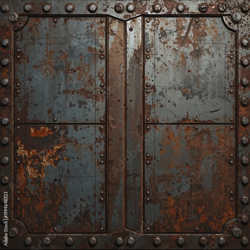 Rusty Metal Panels Seamless Texture Grunge Industrial Background