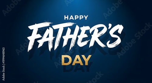 Happy father's day greeting with festive family silhouette
