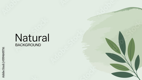 A minimalist background features a soft pale green watercolor wash complemented by a sprig of stylized leaves and text high quality professional detailed modern elegant stylish