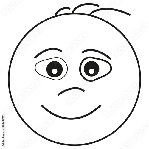 Smiling face icon. Happy character head. Joyful vector boy. Positive emotion symbol