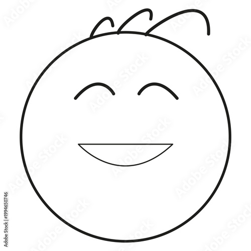 Laughing face icon. Joyful character head. Funny vector boy. Happy emotion symbol