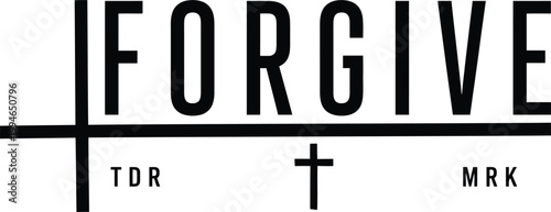 Forgive Text with Cross Symbol Religious Typography Design