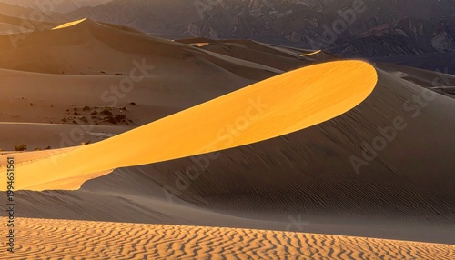 巨大な眠れる存在の髪の毛のように波打つ砂漠の砂丘