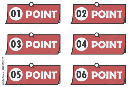 イラスト素材：ポイント,重要,チェック,注目,注意,数字