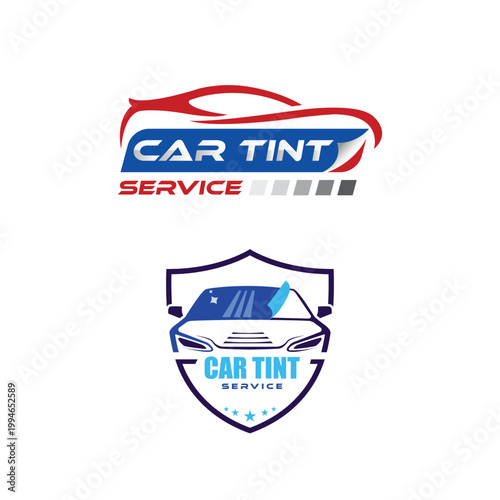 Car tint service logo design automotive garage tinting repairing services