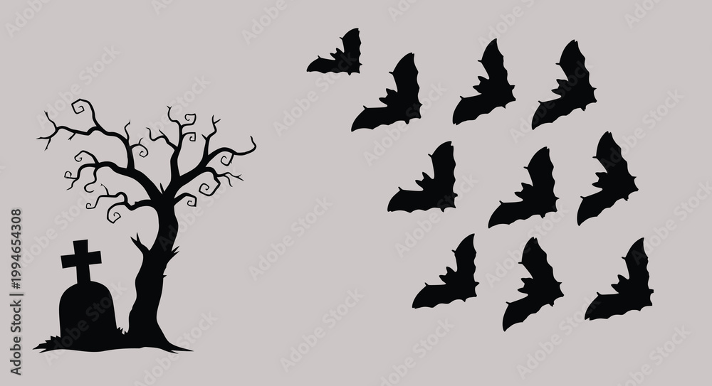 Fototapeta premium Birds have a high place in the mysterious atmosphere of Halloween. Crows,owls,bats etc are some of the special symbols .