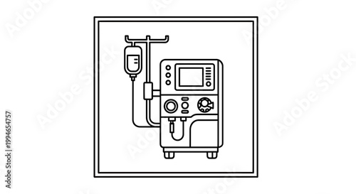 Dialysis Machine Icon: Medical Equipment for Kidney Treatment