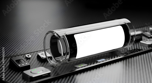 Close-up of battery with glass casing.