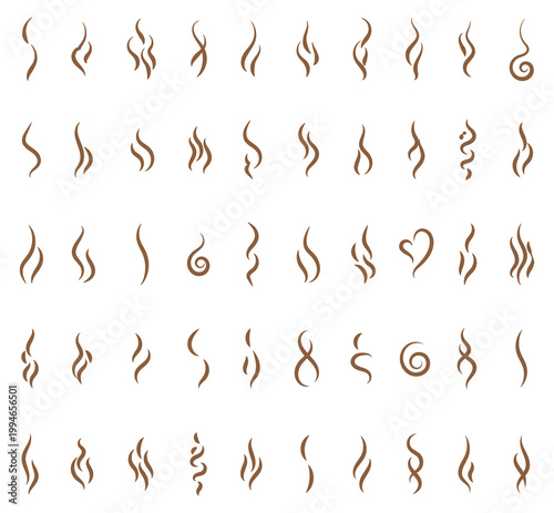 Smoke, aroma lines icon. Doodle Wavy Smoke lines symbol sketch style hand drawn