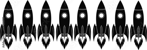 Retro rocket ships seamless pattern with vintage space rockets repeating background futuristic sci fi design vector illustration