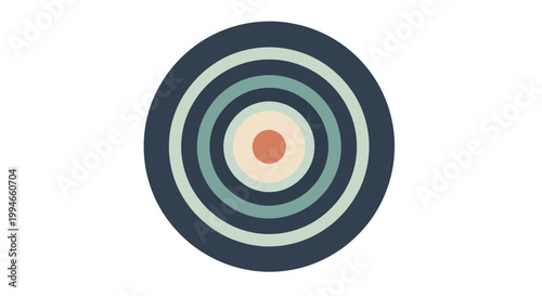 Colorful concentric circles design element.