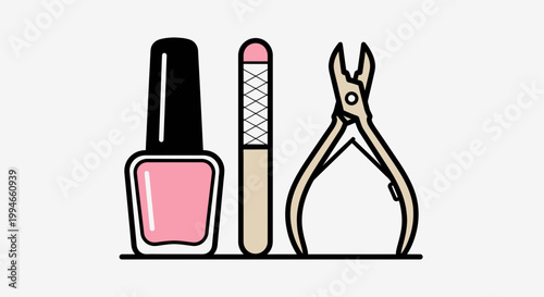 Nail care beauty tools and products.