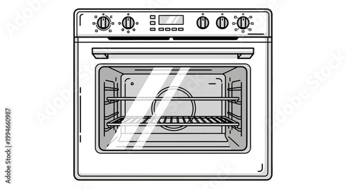 Oven Interior with Rack and Window.