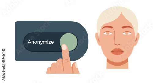 Person Clicking Anonymize Data Protection Button.