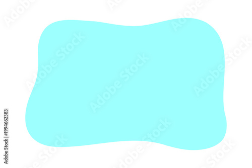 水色の有機的な変形フレームを表すシンプルな抽象素材