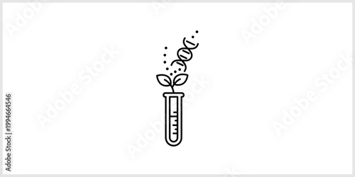 Biotechnology Plant Research Icon with DNA Helix