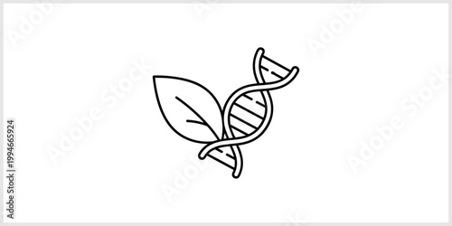 DNA Strand With Leaf Icon