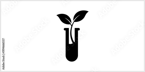 Schilderij op canvas Biotechnology Symbol Plant Sprout in Test Tube