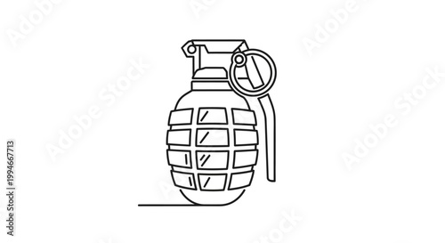 Hand grenade military explosive device.