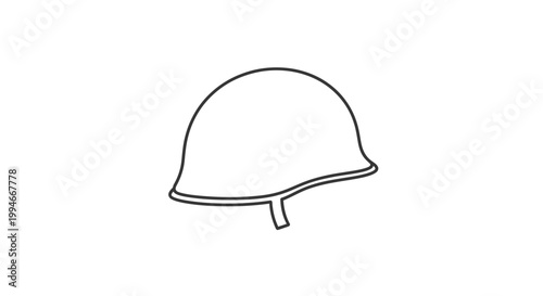 Simple line drawing of a helmet.