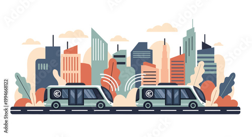 Electric cars driving on highway road.