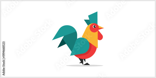 Stylized Geometric Rooster