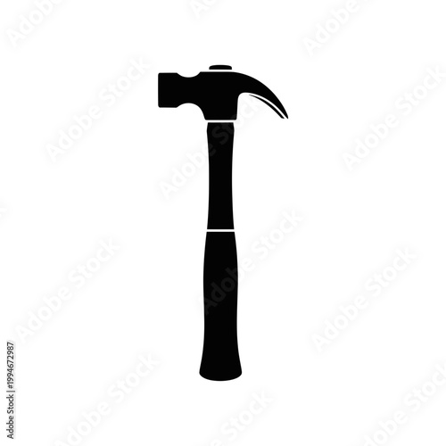 Black hammer with handle and claw.