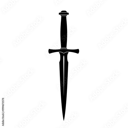 Black sword with cross guard.