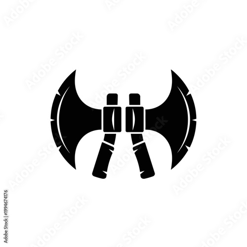 Double headed battle axe weapon.