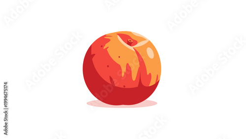 Stylized Peach Vector Illustration