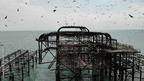 Konstfotografi Ruins of west pier in Brighton beach, UK