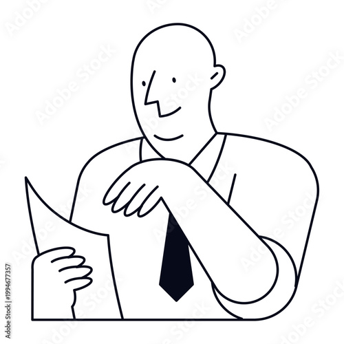 Professional businessman reviewing financial report paper in office
