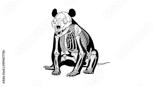 An illustration shows a mouse skeleton sitting on its haunches with a shocked expression.