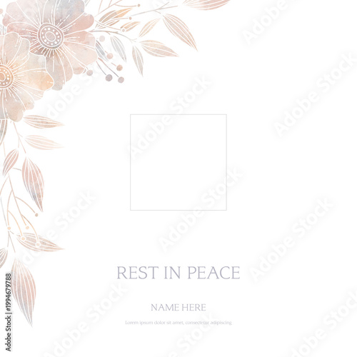 Photography Serene funeral flyer background layout card template for print social post with