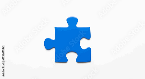 Blue puzzle piece shape object.