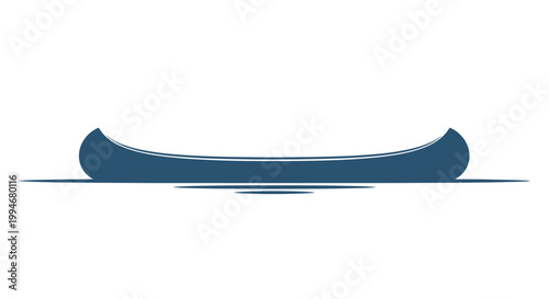 Dark blue canoe on water surface.