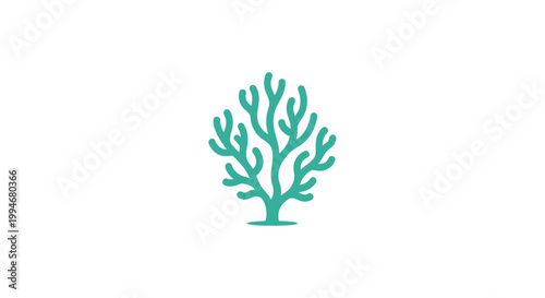 Green Coral Reef Marine Life.