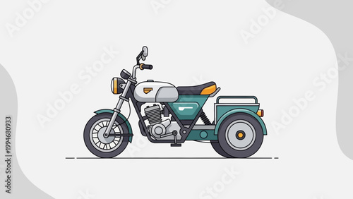 Retro Motorized Tricycle with Sidecar