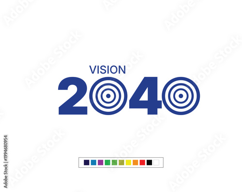Abstract future vision 2040 concept representing innovation, business growth and long term strategic planning, suitable for corporate presentations, digital transformation and modern design