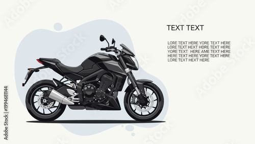 Sleek Black Sportbike Illustration Isolated