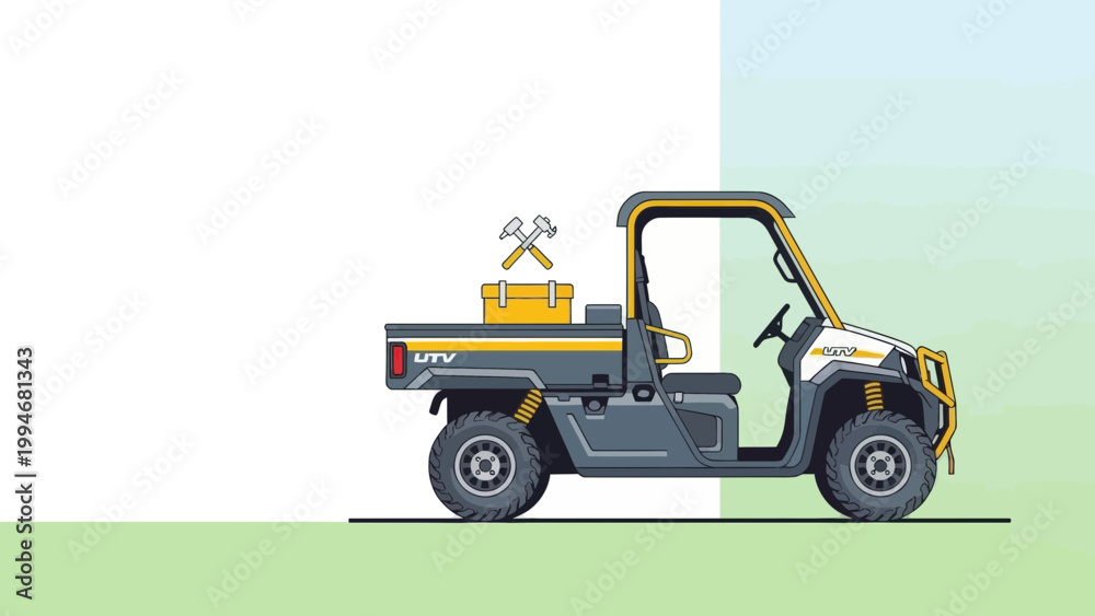 Naklejka premium Utility Task Vehicle with Tools