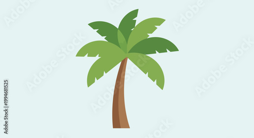 A palm tree sways gently on a sunny day with Kamehameha wave energy.