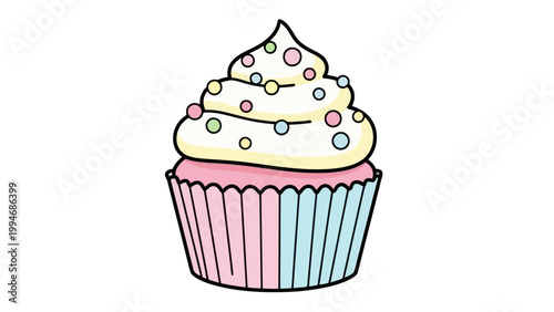 A Sweet Cupcake With Colorful Sprinkles