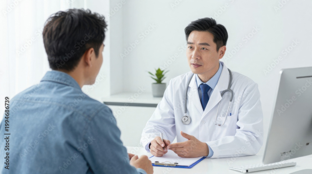 Obraz premium Doctor consulting patient in office
