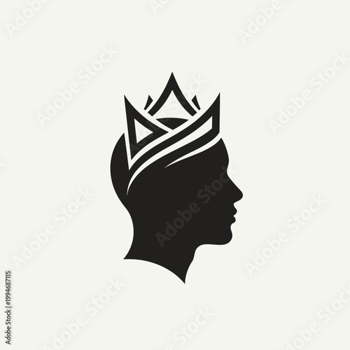 Black silhouette of woman with crown.